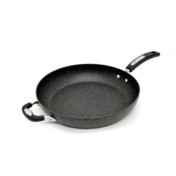 Starfrit The Rock Classic 12.5" (32cm) Non-Stick Deep Fry Pan with Helper Handle - Durable Forged Aluminum - Oven Safe - PFOA Free - Easy to Clean