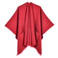 thumbnail image 1 of Châle Chaud pour Femmes - Poncho Réversible Ouvert pour l'Hiver, 1 of 2