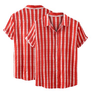 TIHLMK Mens Tshirts Summer Shirt Printing Casual Men's Short Sleeve Shirt Lapel Top