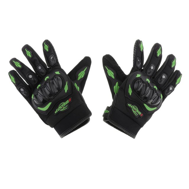 jinwen Gants de Course Imperméables Protection Chaude Thermique Hiver Moto Vert m