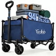 thumbnail image 1 of Wagon Carts Foldable, 94L Collapsible Wagon Cart Ultra Compact Lightweight 10.25LbS , Portable Folding Utility Shopping Carts ( Small Size 29"L x 16.7"W x 35.4"H, Blue), 1 of 9