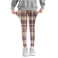 thumbnail image 1 of Girls Checkered Print Leggings High Waist Stretchy Soft Summer Tights For School Daily Wear, 1 of 5