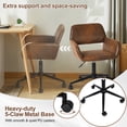 thumbnail image 4 of Homy Casa 33.9'' Adjustable Swivel Office Chair, Armless Faux Leather Desk Chair with Wheels for Home Office, Study Room, Brown, 4 of 8