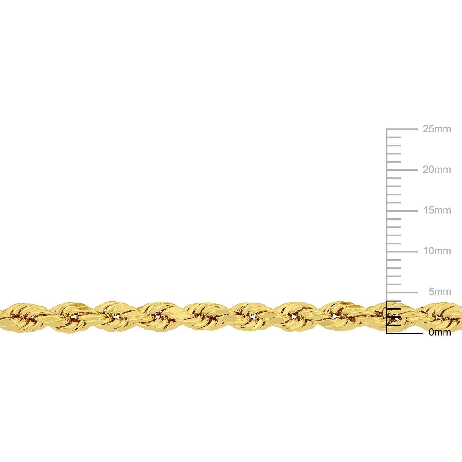 Collier Miabella chaîne de corde torsadée 4mm en or jaune 14K, 24 po