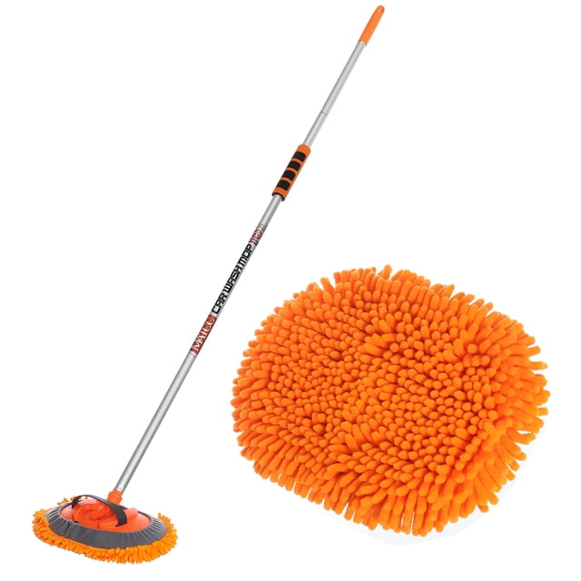 MATCC 62 inch 2-in-1 Removable Car Wash Mop with Long Handle for Car Cleaning