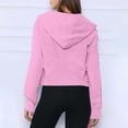 thumbnail image 3 of Half Zip Sweatshirt Women Plus Size Fleece Cropped Hoodies Pullover Fall Winter Warm Tops Thumb Hole, 3 of 6