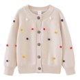 thumbnail image 1 of RXIRUCGD Cardigan Veste en Tricot de Coton à Col Rond, Boules Colorées Crochetées à la Main pour Garçons et Filles ( Kaki, Taille : 4 Ans ), 1 of 9