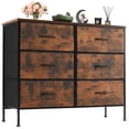 thumbnail image 1 of EDX Commode à 6 Tiroirs pour Chambre, Tour d'Organisation de Rangement en Tissu, Armoire, Brun Rustique, 1 of 7