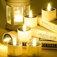 thumbnail image 3 of 6 Pcs Solar Lantern Tea Lights Candles - Rechargeable Flickering Electronic Solar LED Lamp Nightlight - Flameless Solar Energy Candle for Outdoor Camping Emergency, 3 of 9