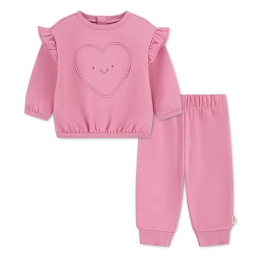Ensemble de 2 pièces Huggies pour Bébé Fille: Haut à Manches Longues et Pantalon en Molleton
