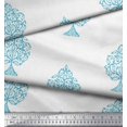 thumbnail image 2 of Soimoi Poly Georgette Fabric Tree Block Print Sewing Fabric Yard 42 Inch Wide, 2 of 3