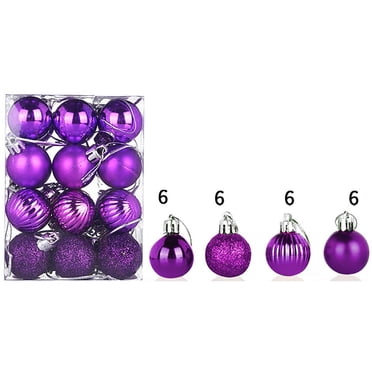 Birdeem 30Mm Christmas Xmas Tree Ball Bauble Hanging Home Party Ornament Decor Purple 24Pc