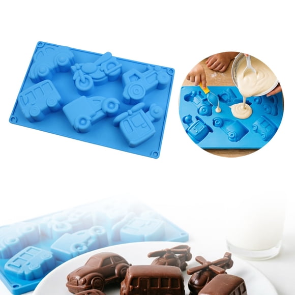6 Cavity Truck Silicone Chocolate Mold, Non-Stick DIY Cake Dessert Bakeware,26.8 cm