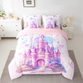 thumbnail image 2 of Erosebridal Ensemble de Literie Château de Rêve Format Double, Ensemble de Lit Papillon Arc-en-Ciel, Décor Thème Princesse, Réversible 7 Pcs, 2 of 5