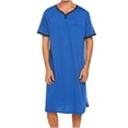 thumbnail image 2 of Dvkptbk Chemise de Nuit Décontractée pour Homme à Manches Courtes, Longue, Col en V, Blouse, Hauts, Chemise, en Liquidation, 2 of 6