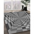 thumbnail image 3 of Ahgly Company Tapis d'Intérieur Ronds Transitionnels Gris Gray Lavables à la Machine, 4 Pieds Rond, 3 of 7