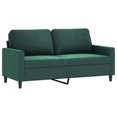 thumbnail image 2 of vidaXL 2 Piece Sofa Set with Cushions Dark Green Velvet, 2 of 4
