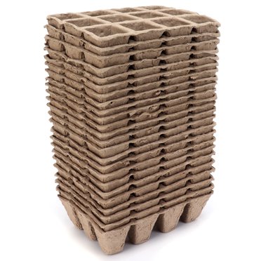 Qiilu 24PCS 12 Cells Seedling Pots Germination Trays Seed Nursery Cup For Home Cultiv