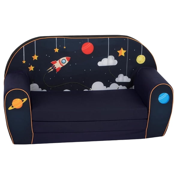 Delsit Kids Couch for Toddlers - 2 in 1 Convertible Foam Sofa to Lounger, Comfy Flip Out Lounge Chair for Children, Made in Europe