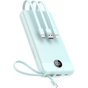 Power Bank with Built in Cables, 20000mAh Huge Capacity Portable Charger with 5 Output and LED Display,