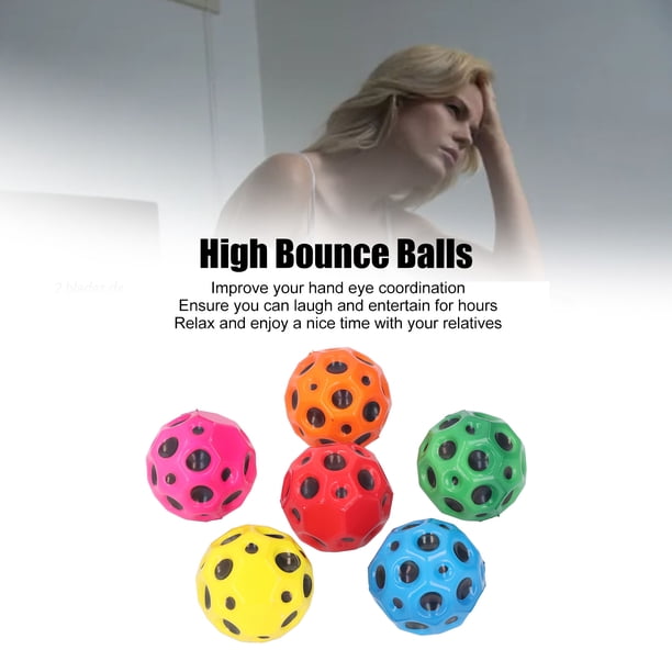 TZEKING Lot de 6 balles en caoutchouc rebondissantes de 7 cm de haut - 6 couleurs - Facile à saisir - Cadeau pour garçons et filles - Convient pour les adultes pour