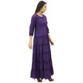 thumbnail image 4 of Bimba Robe Maxi d'Été en Coton à Manches 3/4 pour Femme, Taille à Cordon, 4 of 7