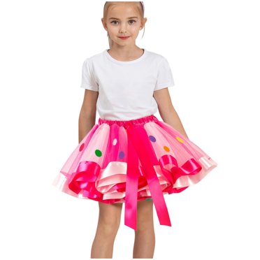 LSLJS 4th of July Girls Skirt, Toddler Baby Girls Cute Star Net Yarn Princess Skirt Multi-color Skirt Bow Hairpin Suit