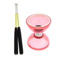 thumbnail image 2 of Triple Bearing Medium Chinese Diabolo Toy with Carbon Sticks, - Red, 12cm, 2 of 8