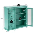 thumbnail image 3 of Costway Buffet Bahut Table Armoire de Rangement de Cuisine avec Tiroirs et Portes Vert, 3 of 10
