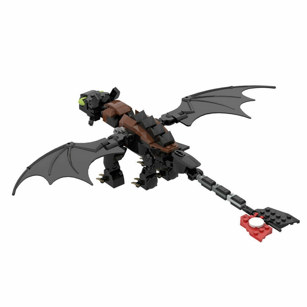 Toothless Night Light Fury Dragon Building Blocks Set MOC Bricks Educational Toy 233pcs Black
