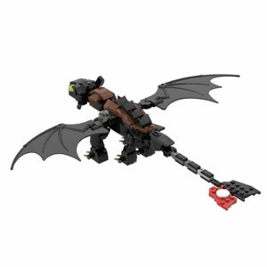 Toothless Night Light Fury Dragon Building Blocks Set MOC Bricks Educational Toy 233pcs Black