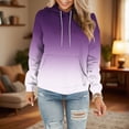 thumbnail image 2 of Sentmoon Hoodies Women Long Sleeve Loose Oversized Vacation Outfits for Women Gradient Color with Pocket Drawstring Pullover Sweaters for Women Fall Casual for Christmas Dinner M, 2 of 6