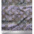 thumbnail image 1 of Soimoi Viscose Chiffon Fabric Curve Diamond Geometric Print Sewing Fabric Yard 42 Inch Wide, 1 of 3