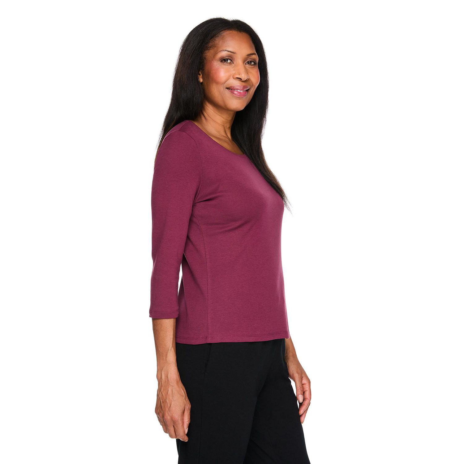 T-shirt à encolure dégagée Karen Scott pour femmes