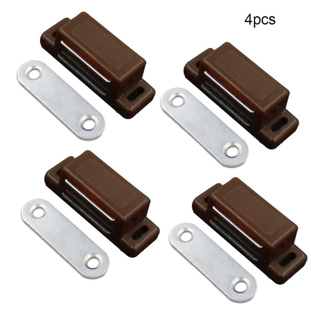 4x Magnetic Catch Cupboard Door Latch White Cabinet Catch Magnet with Screws