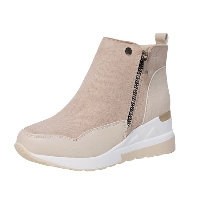 Bottes à la Cheville pour Femmes à Semelle Épaisse Femmes pour Femmes Compensées Mode Courtes Chaussures Femmes Bottillons à Imprimé Animal et Femmes Talon Bas pour Style Moderne Femmes Neige pour Femmes Talon