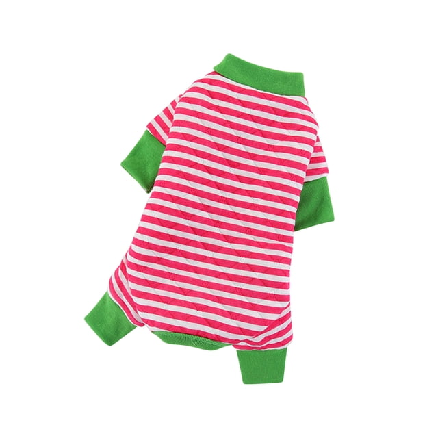 TopLLC Empty Quilted Winter Pet Four-legged Clothes Striped Clothes Pet Clothes