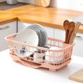 thumbnail image 2 of Dish Drying Rack Kitchen Drying Rack Dish Drying Rack Fast Drainage Detachable Base Drainboard Design Strong Plastic Dish Drainer For Dish Fork Chopsticks Pink, 2 of 5