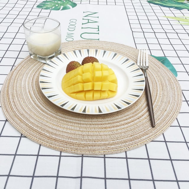 Amzcrzy Chemin de Table Napperons Ronds Napperons de Table Cuisine Table de Souper Coussinets Résistants à la Chaleur 35Cm Circle Place Napperons Tapis de Table