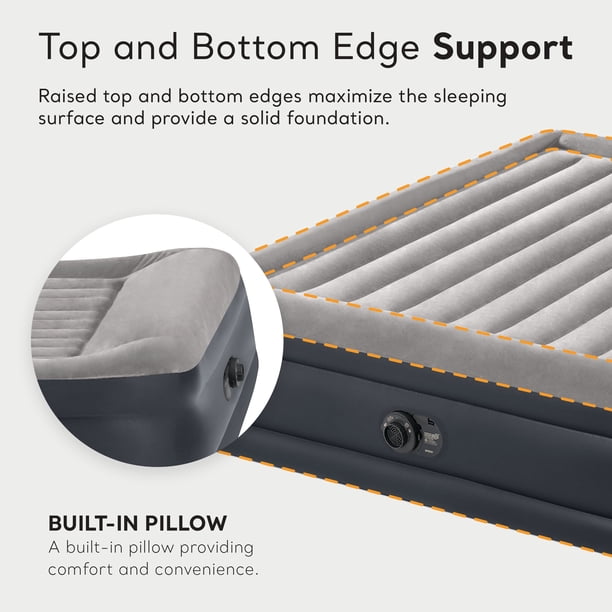 Intex Dura Beam Plus Deluxe Air Mattress Bed with Built In Pump
