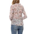 thumbnail image 3 of INSPIRE CHIC Women's Ruffle Collar Long Sleeve Button Down Floral Shirt, 3 of 7