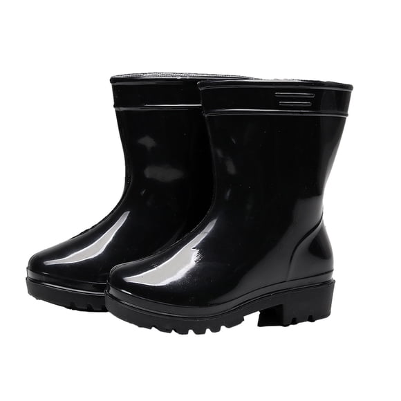 Virmaxy Boys Boots Childrens Rain Shoes Men and Girls Non-Slip Soles Baby Rain Shoes Water Boots Children Unisex Rain Shoes Soft Rubber Boots Non Slip Black