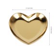 thumbnail image 2 of Colorful Stainless Steel Small Decorative Tray, Heart Shaped Plate Tea Tray Jewelry Dish Cosmetics Organizer Bathroom Clutter Serving Platter Small Storage Tray Fruit Tray[Gold], 2 of 9