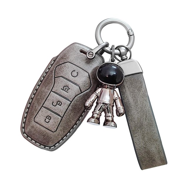 Car Key Fob Cover Protector Wear Resistant Waterproof Soft Automotive Key Holder Gray Black