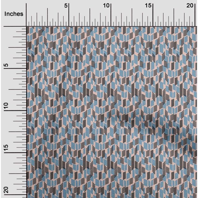 oneOone Georgette Viscose Fabric Parallelogram Geometric Decor Fabric Printed BTY 42 Inch Wide