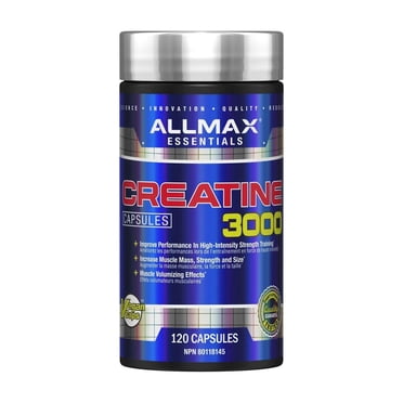 ALLMAX Nutrition - Creatine 3000, Creatine Monohydrate Capsules for Strength and Muscle Recovery, Gluten Free & Fast Absorbing, 3000 mg, 120 Capsules