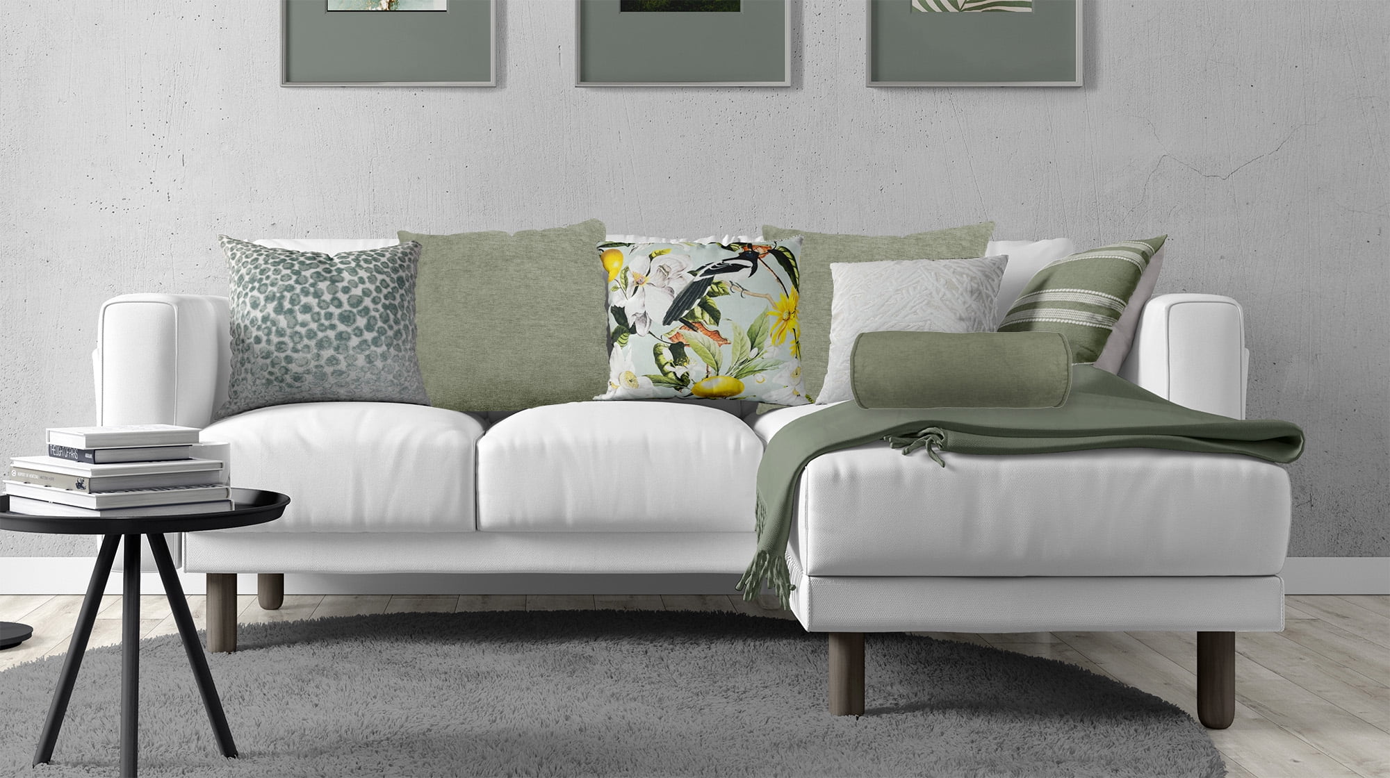 Coussin traversin Mainstays en chenille, 20 x 7 po, vert sauge