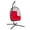 Red, variant on Costway Hanging Folding Egg Chair with Stand Soft Cushion Pillow Swing Hammock Turquoise