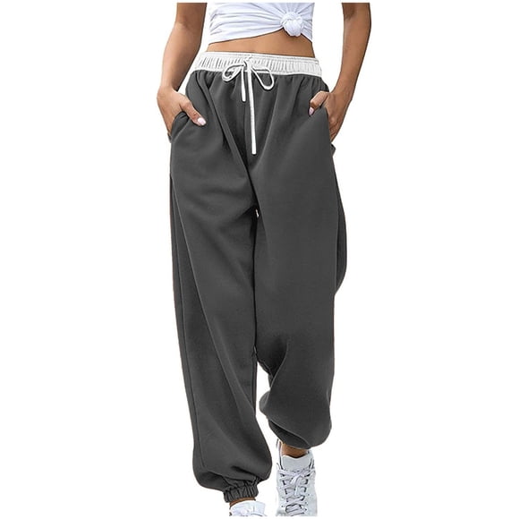Cameland Sweatpants for Women with Pockets Petite Cinch Bottom Drawstring Straight Leg Sweatpants Comfortable Baggy Pants Cotton Loose Jogger Pants