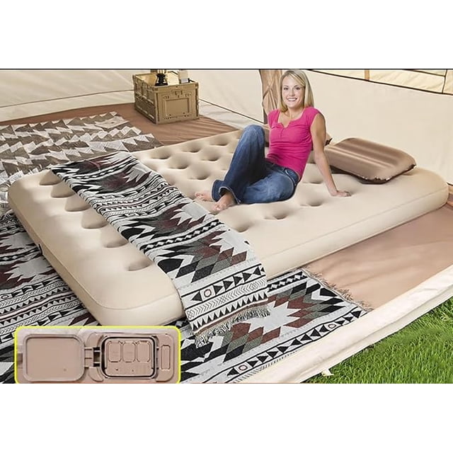 Portable Self Inflating Air Mattress,74.8 * 39.37Inch Queen Size, for Camping, Traveling, Backpacking, Inflatable Bed, Camping Inflatable Bed (Single)